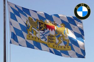 Bavarian Flag and Bmw Badge