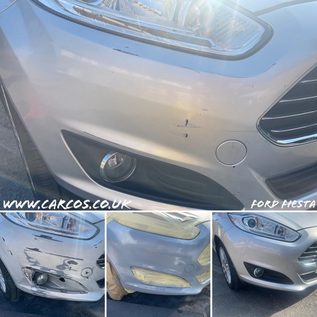 Moon Dust Ford Fiesta. Repair scuffing on drivers side front bumper
