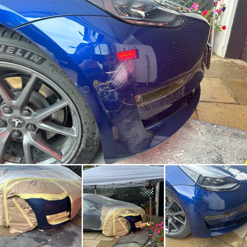 Bumper scuff repairs in Leeds - Tesla